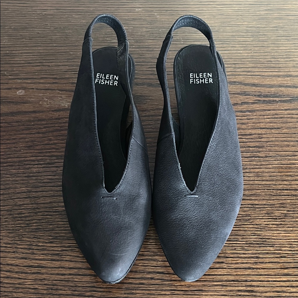 Eileen Fisher Gatwick Black Women's Slingback Flats